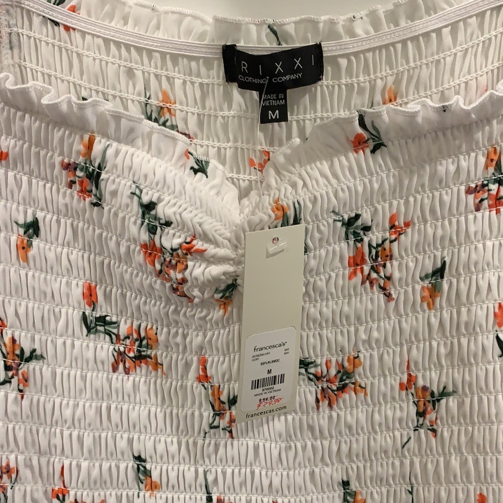 White Dress with Floral Detail - Picture 2 of 2
